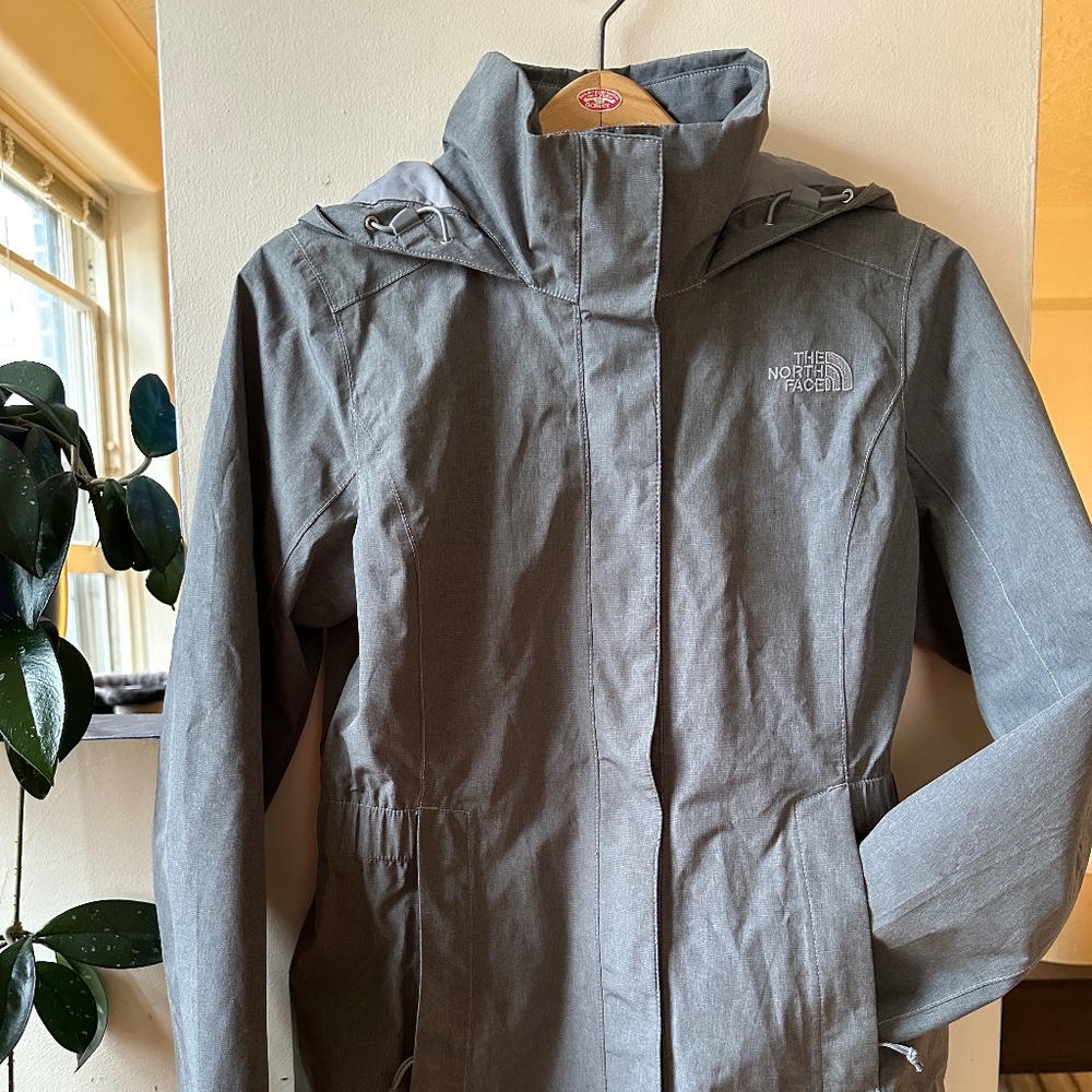 XS North Face Gray Rain Jacket